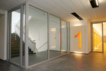 Wrightstyle glazed door system